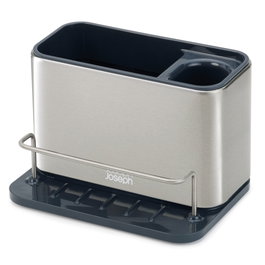 Joseph Joseph Surface Sink Tidy de acero inoxidable, Grande, Silver / Black