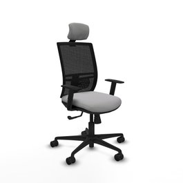 PIQUERAS Y CRESPO Silla de oficina Yunquera con mecanismo Sincro, Gris claro y Negro