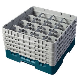 CAMBRO - 16S958-414 - Cesta de lavado 16 comp. 5 alturas - 10,9 cm Ø máx. - alt. máx. 25,8 cm - 50 x 50 x 30,8 cm - Cerceta