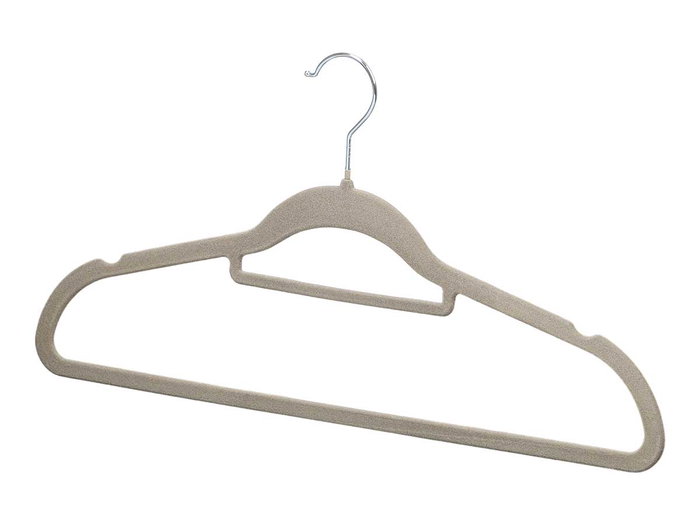 KIPIT Set de 20 Perchas Flocadas Gris KIPIT Set de 20 Perchas Flocadas Gris