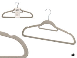 KIPIT Set de 20 Perchas Flocadas Gris