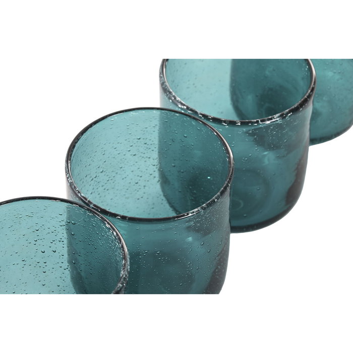DKD Home Decor Set de 6 Vasos de Cristal Burbujas Turquesa 320ml DKD Home Decor Set de 6 Vasos de Cristal Burbujas Turquesa 320ml