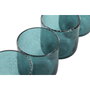 DKD Home Decor Set de 6 Vasos de Cristal Burbujas Turquesa 320ml