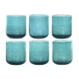 DKD Home Decor Set de 6 Vasos de Cristal Burbujas Turquesa 320ml