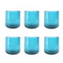 DKD Home Decor Vaso Turquesa Cristal Set de 6 Piezas 8.3 x 9.3 x 8.3 cm 320ml Apto Microondas y Lavavajillas