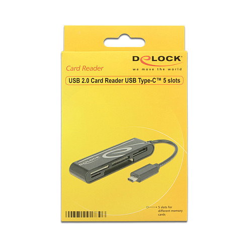 DeLOCK Lector de tarjetas USB-C 91739 con 5 ranuras