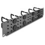 DeLOCK Panel de gestión de cables 19″ 2U con 8 entradas de goma y 10 ganchos Gris oscuro