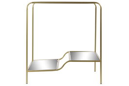 DKD Home Decor Mesita Auxiliar Glam Dorado Metal y Espejo 50 x 50 x 55 cm