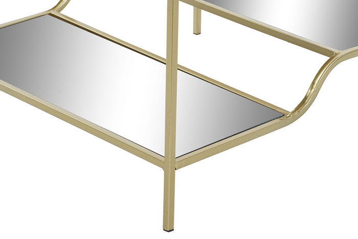 DKD Home Decor Mesita Auxiliar Glam Dorado Metal y Espejo 50 x 50 x 55 cm
