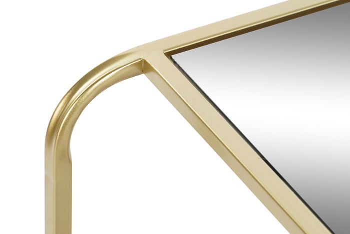 DKD Home Decor Mesita Auxiliar Glam Dorado Metal y Espejo 50 x 50 x 55 cm