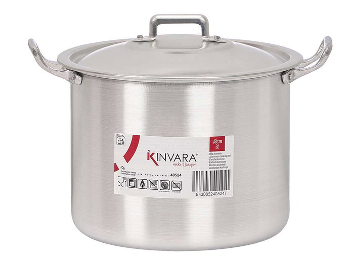 KINVARA Olla de Aluminio 18 cm, 3 L, Plata KINVARA Olla de Aluminio 18 cm, 3 L, Plata