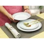 Servicio 18 Piezas Porcelana Negra Grano de Arroz - 6 Platos Llanos 24cm, 6 Hondos 20.5cm, 6 Postre 19cm