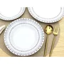 Servicio 18 Piezas Porcelana Negra Grano de Arroz - 6 Platos Llanos 24cm, 6 Hondos 20.5cm, 6 Postre 19cm
