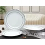 Servicio 18 Piezas Porcelana Negra Grano de Arroz - 6 Platos Llanos 24cm, 6 Hondos 20.5cm, 6 Postre 19cm