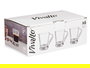 Vivalto Taza de Vidrio con Asa de Metal, 85 ml, Transparente/Plata, 8x6x6 cm (Set de 72)