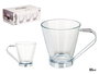 Vivalto Taza de Vidrio con Asa de Metal, 85 ml, Transparente/Plata, 8x6x6 cm (Set de 72)