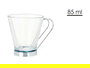Vivalto Taza de Vidrio con Asa de Metal, 85 ml, Transparente/Plata, 8x6x6 cm (Set de 72)