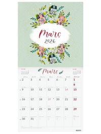 Calendari (2026) Catalan Finocam Paret Imatges Mensual Per Escriure 300X300 Flower Journal