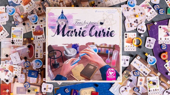 Tras los Pasos de Marie Curie - Juego de Mesa Estratégico y Educativo de Ciencia para 2-4 Jugadores, Duración 30 Minutos, +10 Años