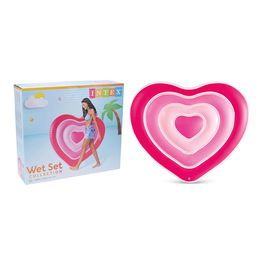 Intex Flotador Corazón Hinchable 168 x 142 cm para Piscina de Vinilo con Parche de Reparación
