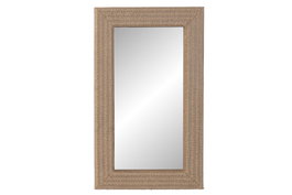 DKD Home Decor Espejo de Ratán y Cristal Natural 58x3,5x100 cm