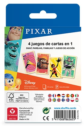 Shuffle Juego de Cartas 4 en 1 Pixar Classic