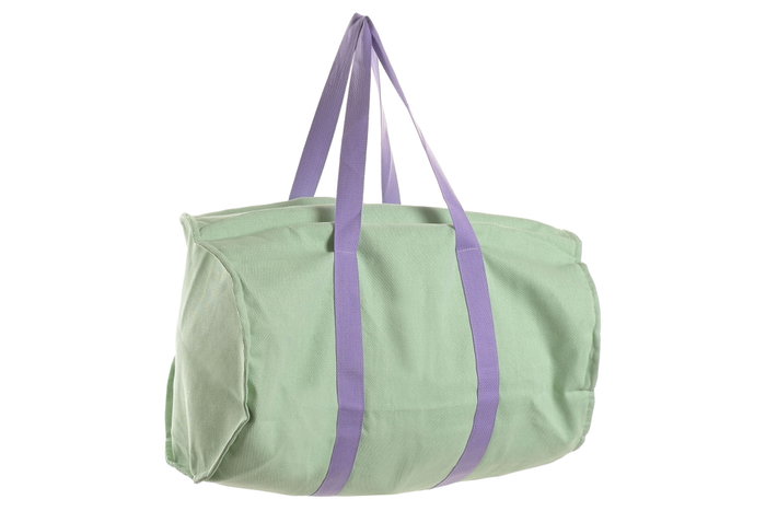 DKD Home Decor Bolsa Mediterraneo Azul Verde Blanco Roto Canvas 60 x 38 x 38 cm (3 Unidades)