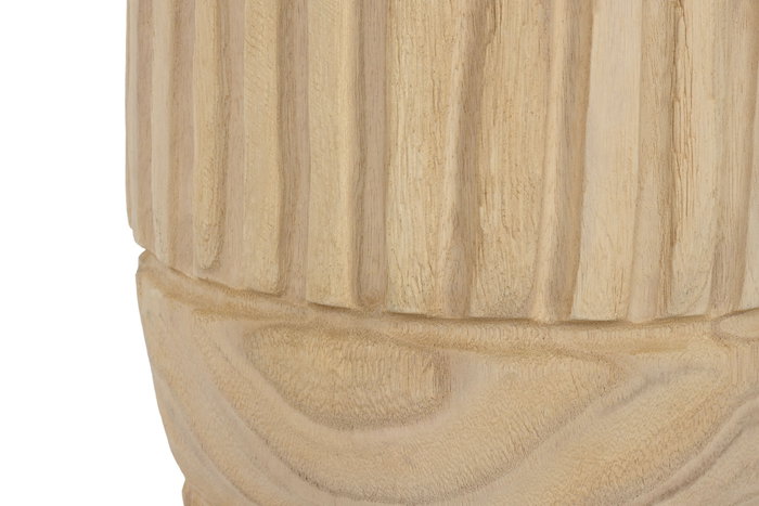 DKD Home Decor Jarrón de Madera Paulownia Tallado Natural 29x29x42 cm