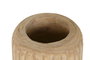 DKD Home Decor Jarrón de Madera Paulownia Tallado Natural 29x29x42 cm