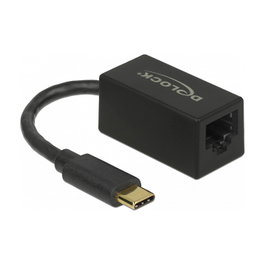 DeLOCK Adaptador USB Type-C™ a Gigabit LAN 1 x RJ-45 Negro