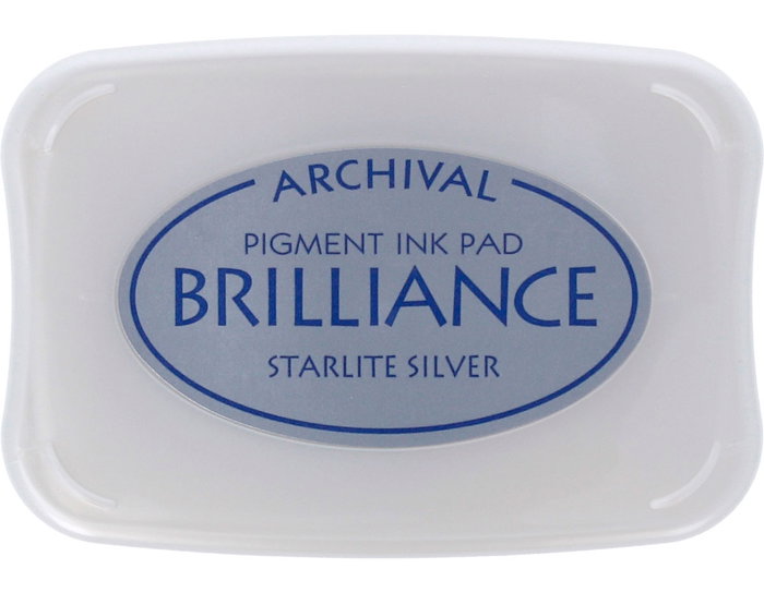 Tsukineko Almohadilla de Tinta BRILLIANCE Plateado Efecto Nacarado 95x65mm Tsukineko Almohadilla de Tinta BRILLIANCE Plateado Efecto Nacarado 95x65mm