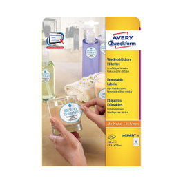 AVERY Zweckform L6024REV-25 Etiquetas de forma elipse blancas 63,5 x 42,3 mm