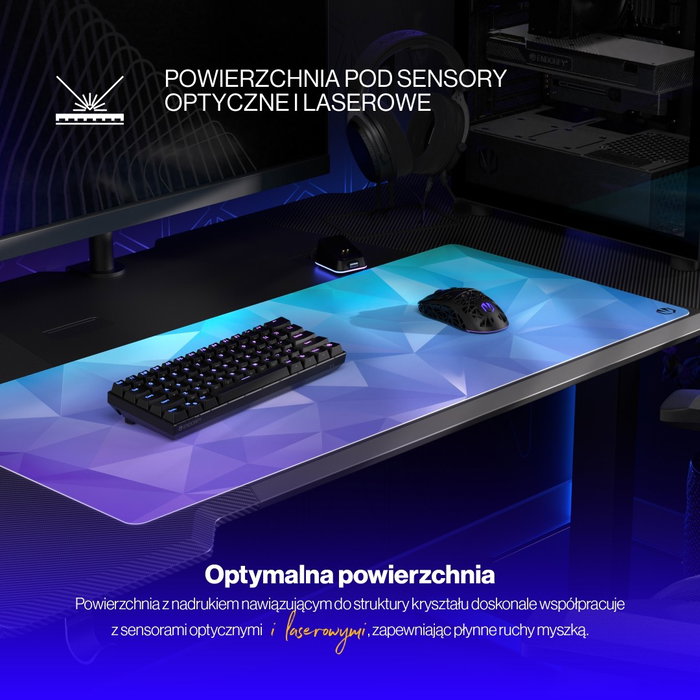 Endorfy Crystal Blue XL Alfombrilla de ratón azul y púrpura
