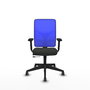 PIQUERAS Y CRESPO Silla de oficina Motilla con mecanismo Sincro/Traslack, Negro y Azul