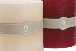 DKD Home Decor Vela Navidad Tradicional Crema Rojo Cera Parafina 15 x 15 x 15 cm (4 Unidades)