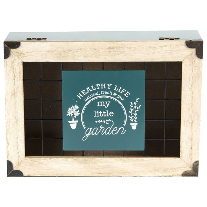 Home Deco Factory Caja Bolsitas Té Little Market Colección Rejilla 24x16,5x7 cm