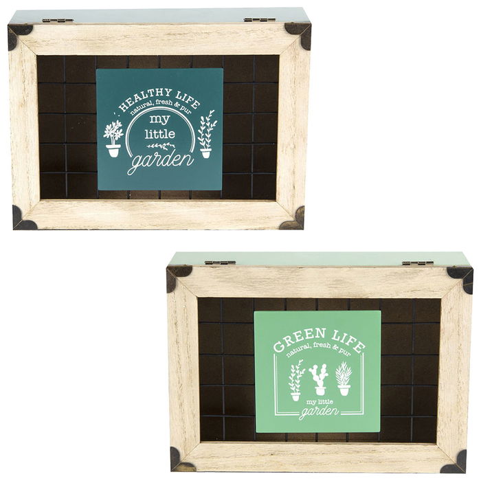 Home Deco Factory Caja Bolsitas Té Little Market Colección Rejilla 24x16,5x7 cm