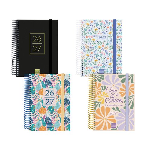 FINOCAM Agenda Escolar Secundaria Espiral 8º 2026-27 Surtido Pack de 8 FINOCAM Agenda Escolar Secundaria Espiral 8º 2026-27 Surtido Pack de 8