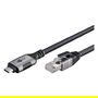 Goobay Cable Ethernet USB-C 3.2 Gen 1 a RJ45 Gigabit Cat6 F/UTP de 3 Metros Negro y Plata - Referencia 70699
