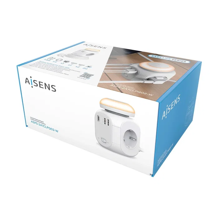 Aisens Regleta Multifunción con 4 Tomas Schuko, 1 USB-C y 2 USB-A, Luz Nocturna, Blanco Aisens Regleta Multifunción con 4 Tomas Schuko, 1 USB-C y 2 USB-A, Luz Nocturna, Blanco