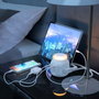 Aisens Regleta Multifunción con 4 Tomas Schuko, 1 USB-C y 2 USB-A, Luz Nocturna, Blanco
