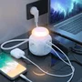 Aisens Regleta Multifunción con 4 Tomas Schuko, 1 USB-C y 2 USB-A, Luz Nocturna, Blanco
