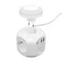 Aisens Regleta Multifunción con 4 Tomas Schuko, 1 USB-C y 2 USB-A, Luz Nocturna, Blanco