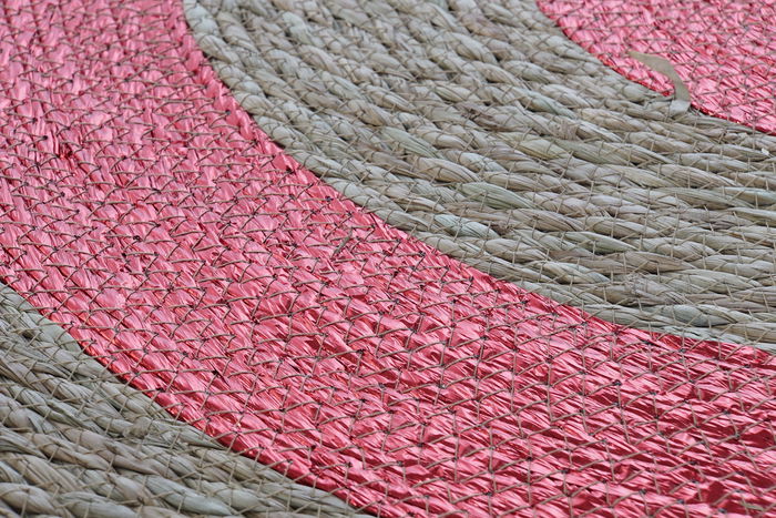 DKD Home Decor Alfombra Navidad Tradicional Base Árbol Rojo Dorado Fibra Seagrass 90x90 cm (3 Unidades)