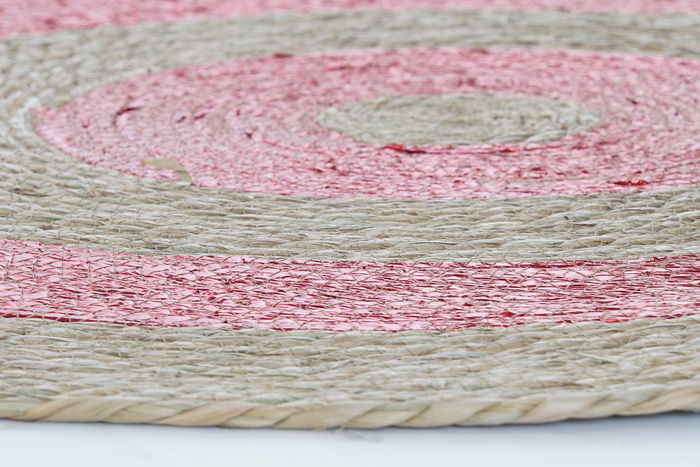 DKD Home Decor Alfombra Navidad Tradicional Base Árbol Rojo Dorado Fibra Seagrass 90x90 cm (3 Unidades)