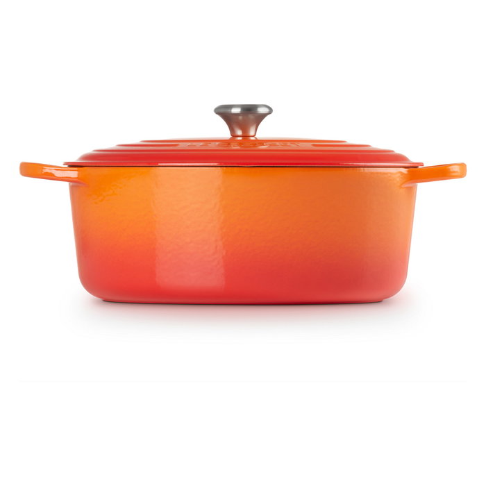 Le Creuset Olla de Hierro Fundido Signature Ovalada 33 cm (7.5 L), Enamel, Naranja, Apta para Todo Tipo de Cocinas Incluyendo Inducción