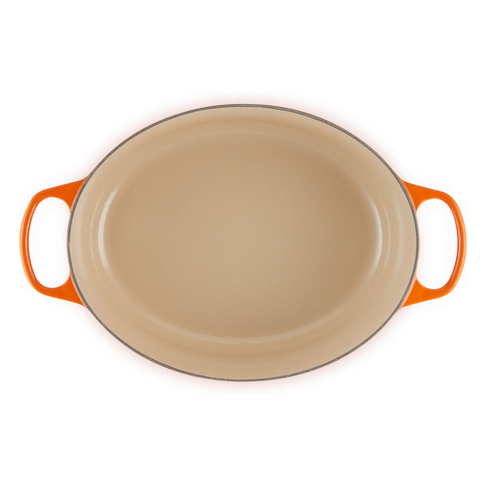 Le Creuset Olla de Hierro Fundido Signature Ovalada 33 cm (7.5 L), Enamel, Naranja, Apta para Todo Tipo de Cocinas Incluyendo Inducción