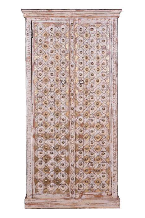 Giner y Colomer Armario Madera de Mango 2 Puertas Color Marfil Envejecido