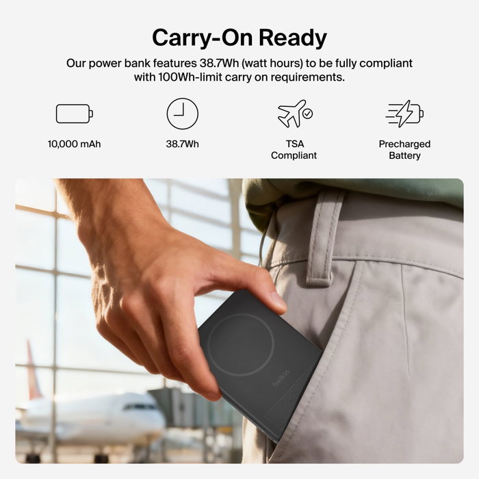 Belkin BoostCharge Slim 10.000 mAh Qi2 15 W Negro