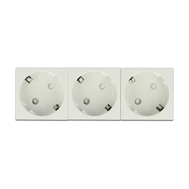 DeLOCK Easy 45 - Tomacorriente con Conexión a Tierra (Schuko) 3 vías, Disposición 45°, 45x45 mm, 250V/16A, Blanco ABS, Pack de 5 Unidades